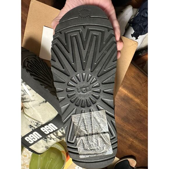 UGG PLUSH Ankle Faux Fur Mini Marble Clear Coated Booties Waterproof 7 - Picture 6 of 16